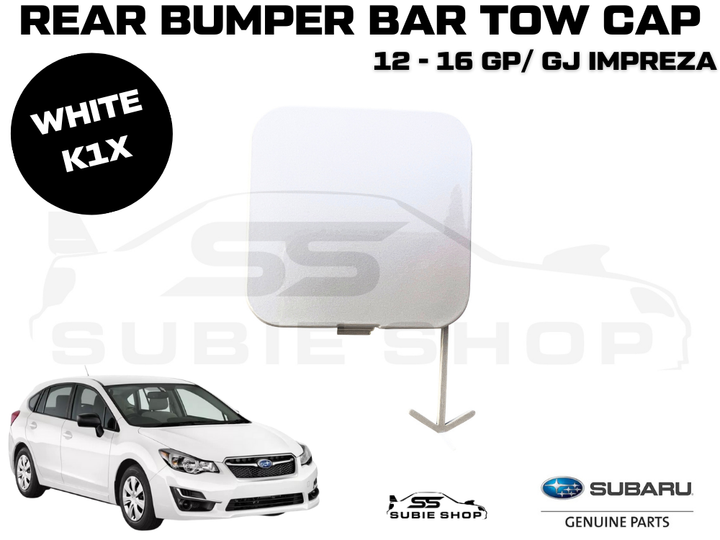 GENUINE Subaru Impreza 2012-16 GP GJ Rear Bumper Bar Tow Hook Cap Cover White K1