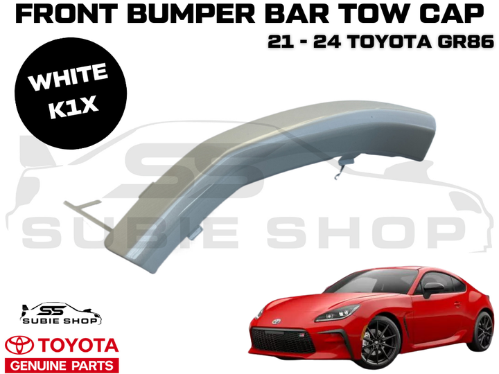 GENUINE Toyota GR86 2021 - 2024 Front Bumper Bar Tow Hook Cap Cover White K1X 86