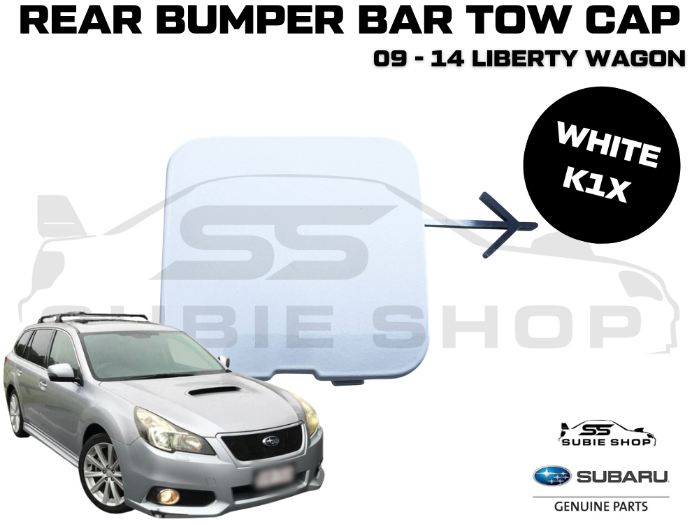 GENUINE Subaru Liberty Wagon 09 -14 Rear Bumper Bar Tow Hook Cap Cover White K1X