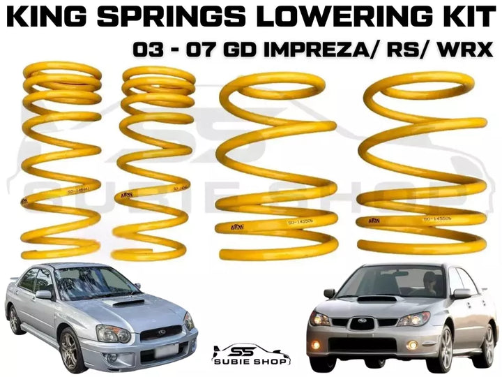 Set Front + Rear Lowered Coil King Springs For 03 - 07 Subaru Impreza / RS / WRX