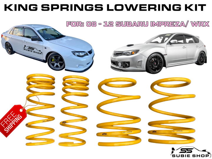 Front + Rear Super Low Coil Lowered KING SPRINGS For 08 - 12 GH Subaru Impreza WRX RS