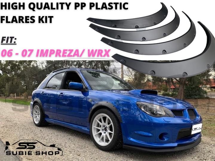 JDM Wheel Arch Fender Flares Kit Wide Body Extensions For 02 - 07 Subaru WRX STi