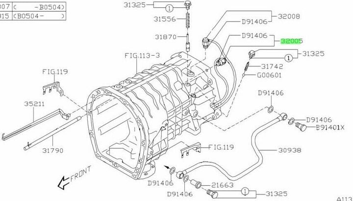 Genuine Transmission Gearbox Reverse Sensor Switch 03 -09 Subaru Liberty 6 Speed