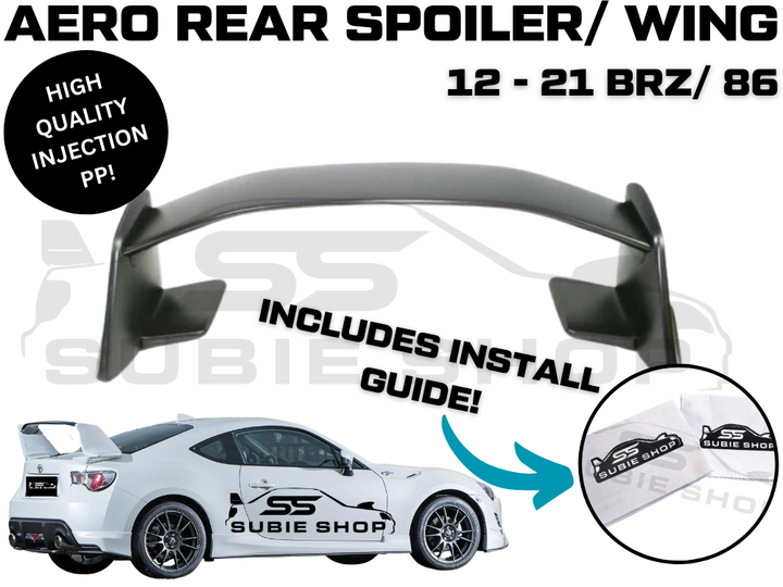 Aero Injection Plastic Rear Boot Spoiler Wing For 12 - 21 Subaru BRZ Toyota 86