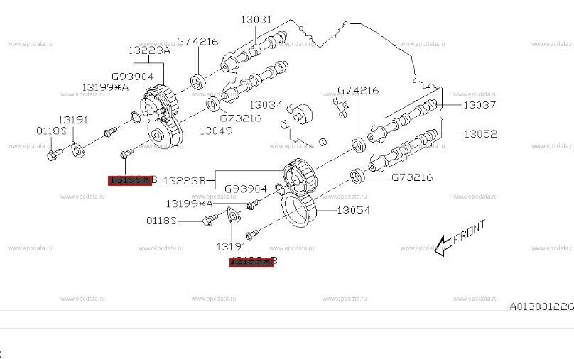 GENUINE Camshaft Cam Exhaust Wheel EJ255 Subaru Forester SH XT Bolt 13199AA010