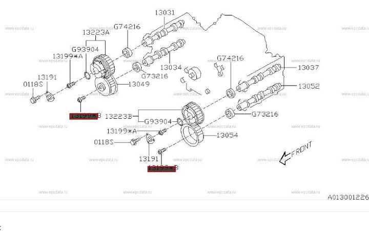 GENUINE Camshaft Cam Exhaust Wheel EJ255 Subaru Forester SH XT Bolt 13199AA010