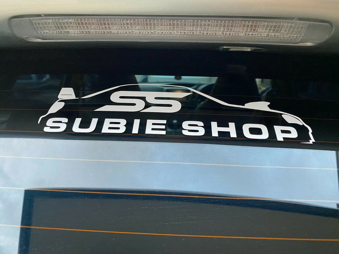 Official SUBIE SHOP Exterior Panel Window Vinyl Decal Sticker For Subaru JDM WHT