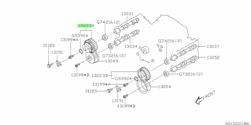 GENUINE Right Camshaft Cam Intake Wheel EJ255 257 Subaru G3 WRX STi 13320AA001