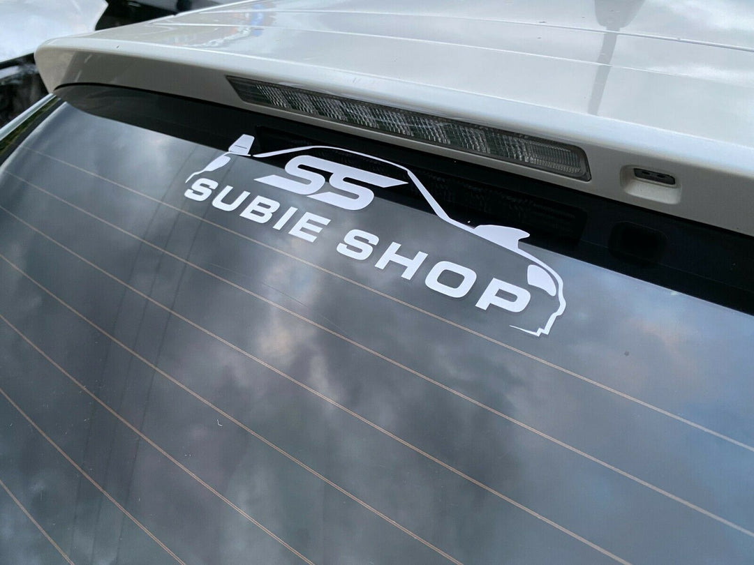 Official SUBIE SHOP Exterior Panel Window Vinyl Decal Sticker For Subaru JDM WHT