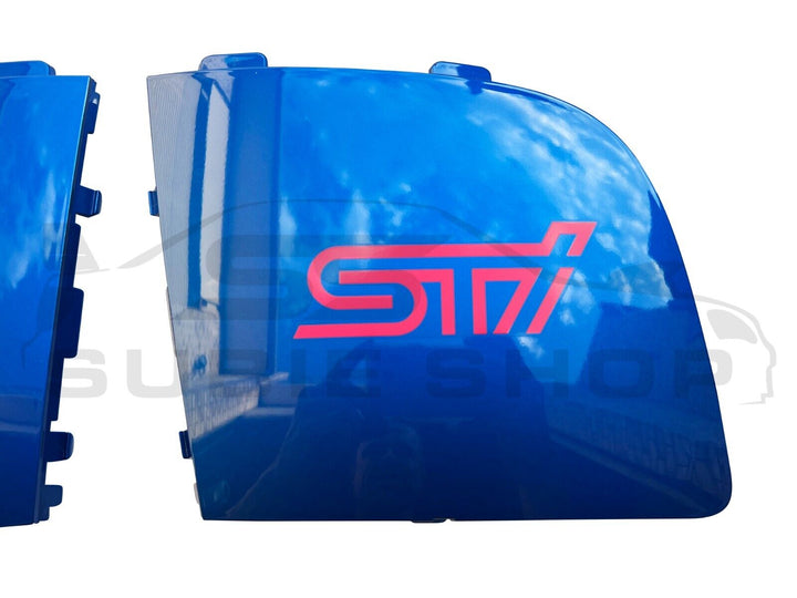 Genuine 06-07 Subaru Impreza WRX Hawkeye STi Fog Light Covers Surround Blue 02C