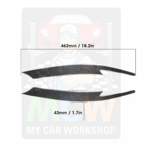 Carbon Fiber Headlight Eyelid Trim Decal Sticker Kit For 08 - 14 Subaru WRX STI