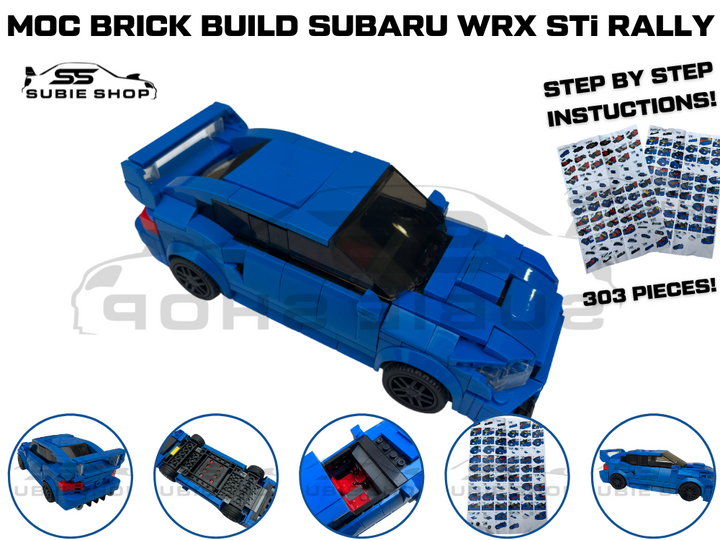 MOC LEGO Car: Subaru WRX STi Championship Rally Model Brick Race Car Toy Build