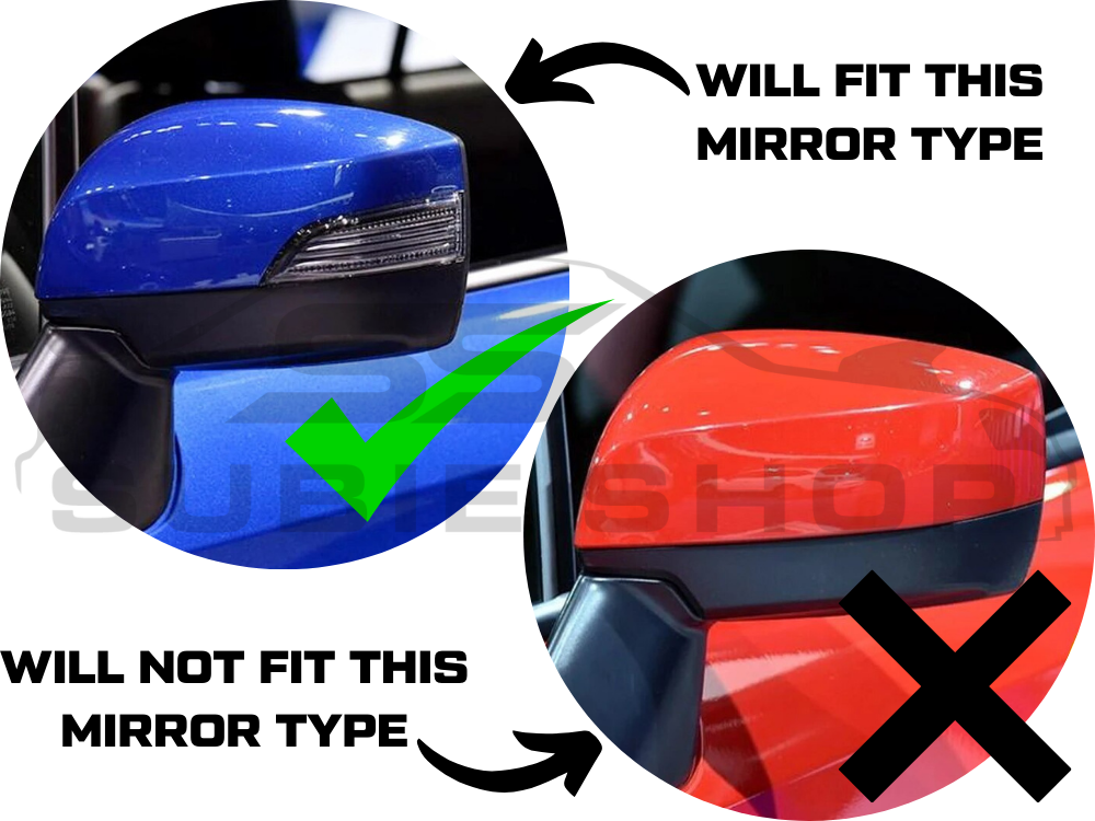 Carbon Fiber Side Mirror Covers Overlays For 15-21 Subaru WRX STi / 15-19 Levorg