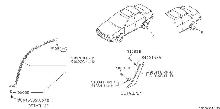 Genuine Subaru Impreza WRX GC8 GF8 92-00 Dog Leg Mould Wheel Arch Trim Panel RH