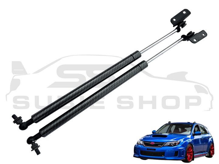 Subaru Impreza 08 - 11 GH G3 WRX Carbon Fiber Wrapped Hood Bonnet Gas Struts OEM