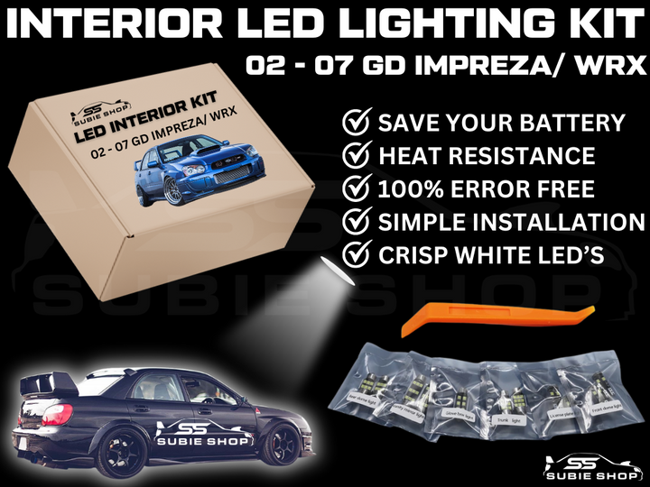 LED Interior White Light Bulb Lamp Kit For 02 - 07 GD Subaru Impreza RS WRX STi