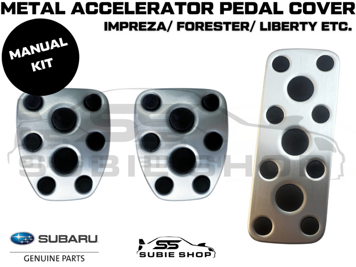 GENUINE Subaru Metal Foot Pedal Cover Kit - Manual Impreza Forester Liberty