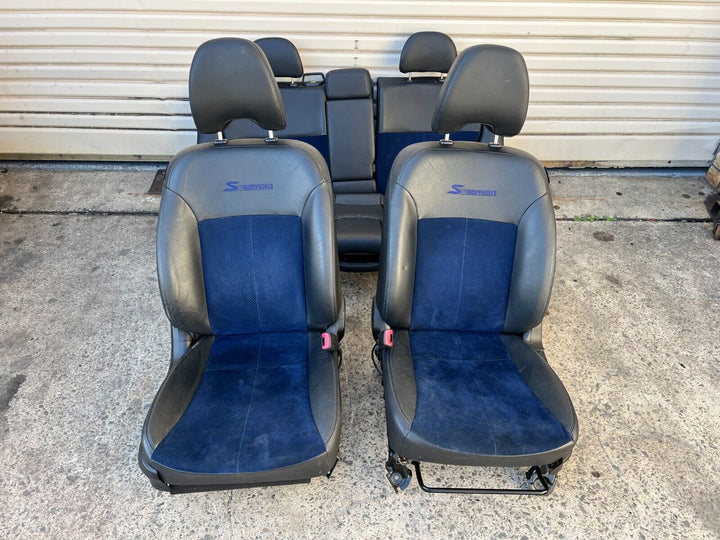 Subaru Forester 08-12 SH S Edition Blue Leather Interior Seats Front Rear Driver