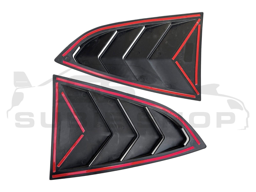 Side Rear Window Louvers Pair Trim For 21 - 23 Subaru BRZ Toyota 86 Matt Black