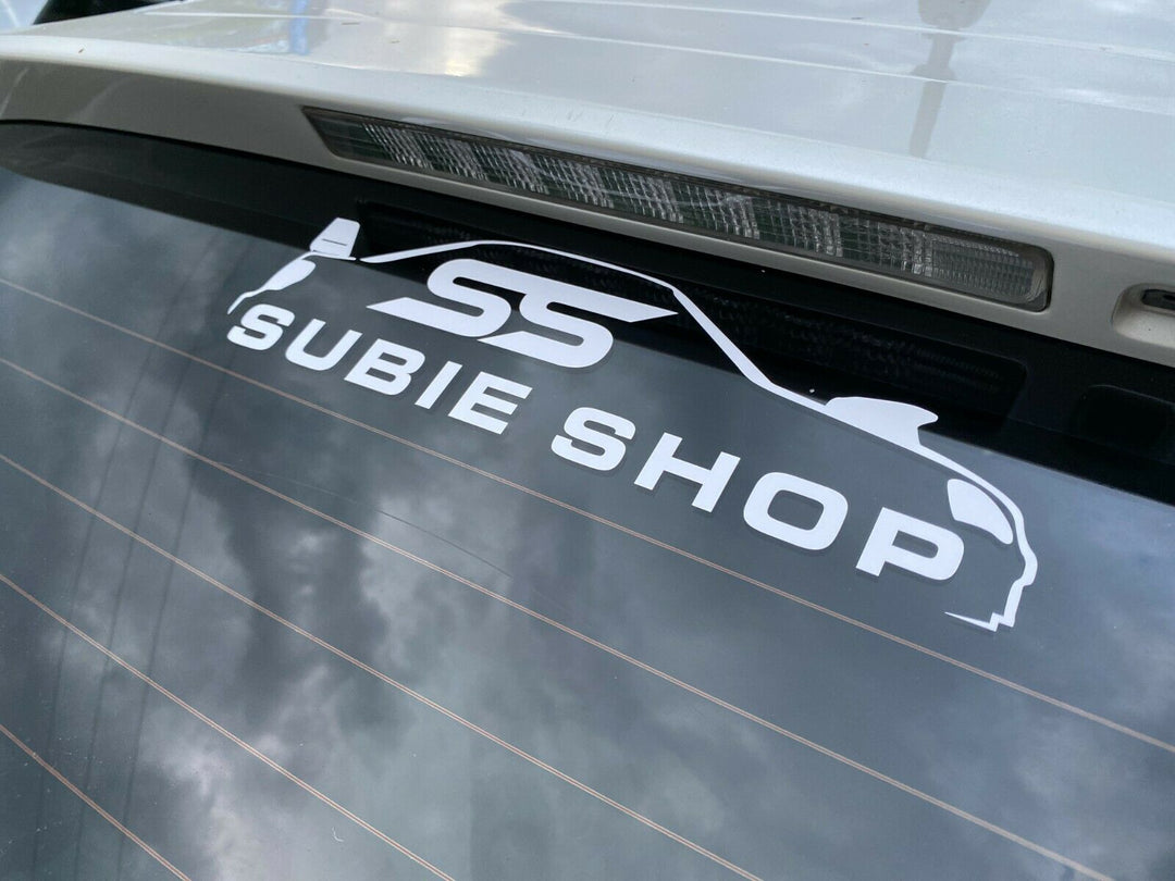 Official SUBIE SHOP Exterior Panel Window Vinyl Decal Sticker For Subaru JDM WHT