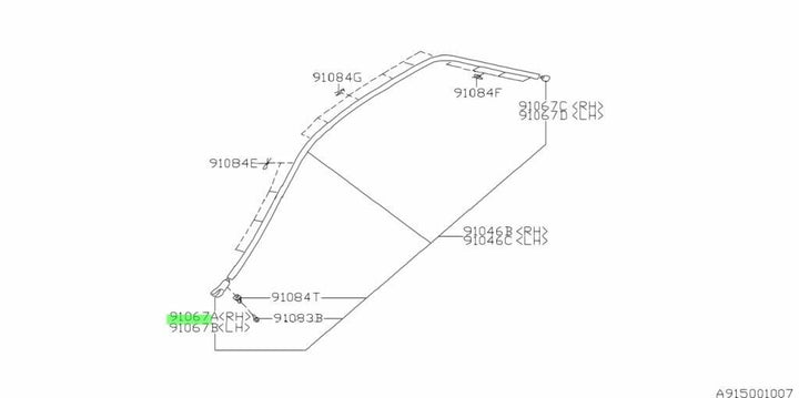 New Genuine Subaru Impreza WRX GC8 GF8 92-00 Windscreen Mould Trim Panel Right R