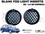 GENUINE Subaru Impreza 08 - 14 GH Front Bumper Bar Blank Fog Light Inserts Pair