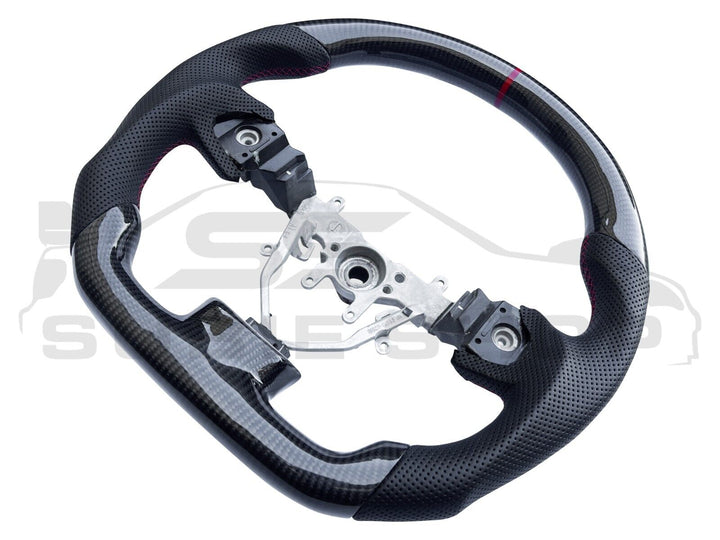 PRE-ORDER - Carbon Fiber Leather Red Stitch Steering Wheel For 08 - 14 Subaru Impreza WRX RS