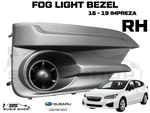 GENUINE Subaru Impreza GK 17 - 19 Fog Light Cover Trim Surround Bezel RH OEM