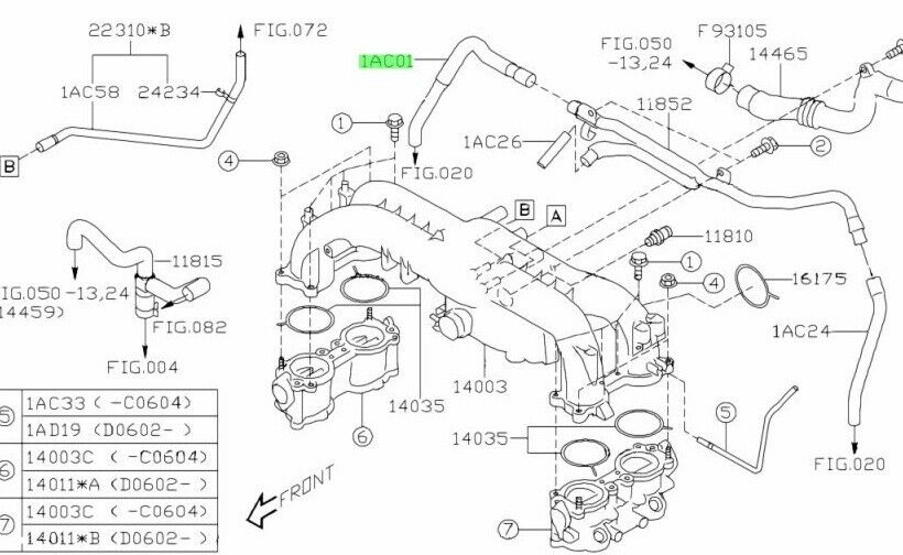 New Genuine Subaru Forester SHXT Turbo EJ255 08 -12 PCV Vacuum Air Oil Hose Pipe