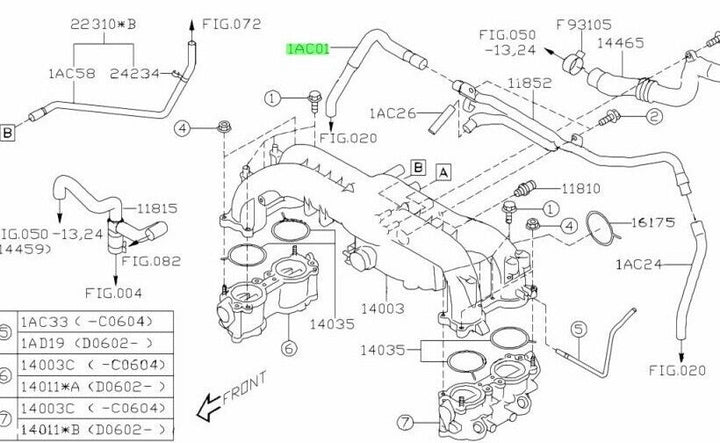 New Genuine Subaru Forester SHXT Turbo EJ255 08 -12 PCV Vacuum Air Oil Hose Pipe