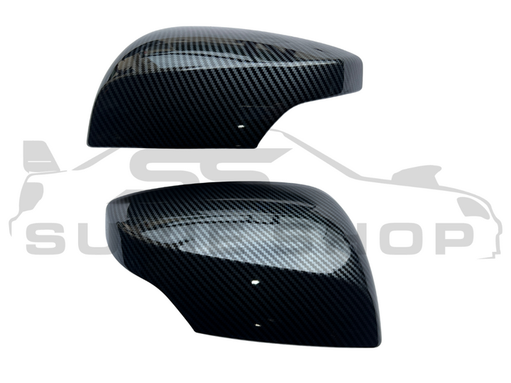 Carbon Fiber Side Mirror Covers Overlays For 15-21 Subaru WRX STi / 15-19 Levorg