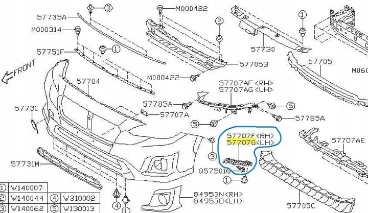 GENUINE Subaru XV GT CROSSTREK 17 -21 Front Bumper Bar Bracket Slider Right RH R