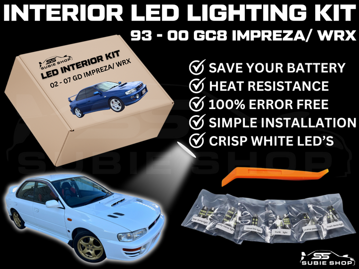 LED Interior White Light Bulb Lamp Kit For 98 - 00 GC8 Subaru Impreza RS WRX STi