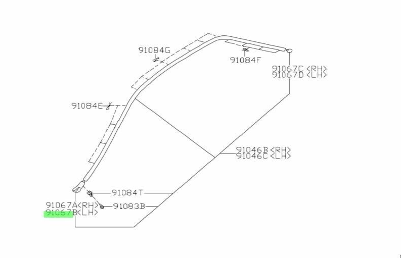 New Genuine Subaru Impreza WRX GC8 GF8 92-00 Windscreen Mould Trim Panel Left LH