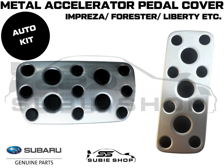 GENUINE Subaru Metal Foot Pedal Cover Kit - Automatic Impreza Forester Liberty